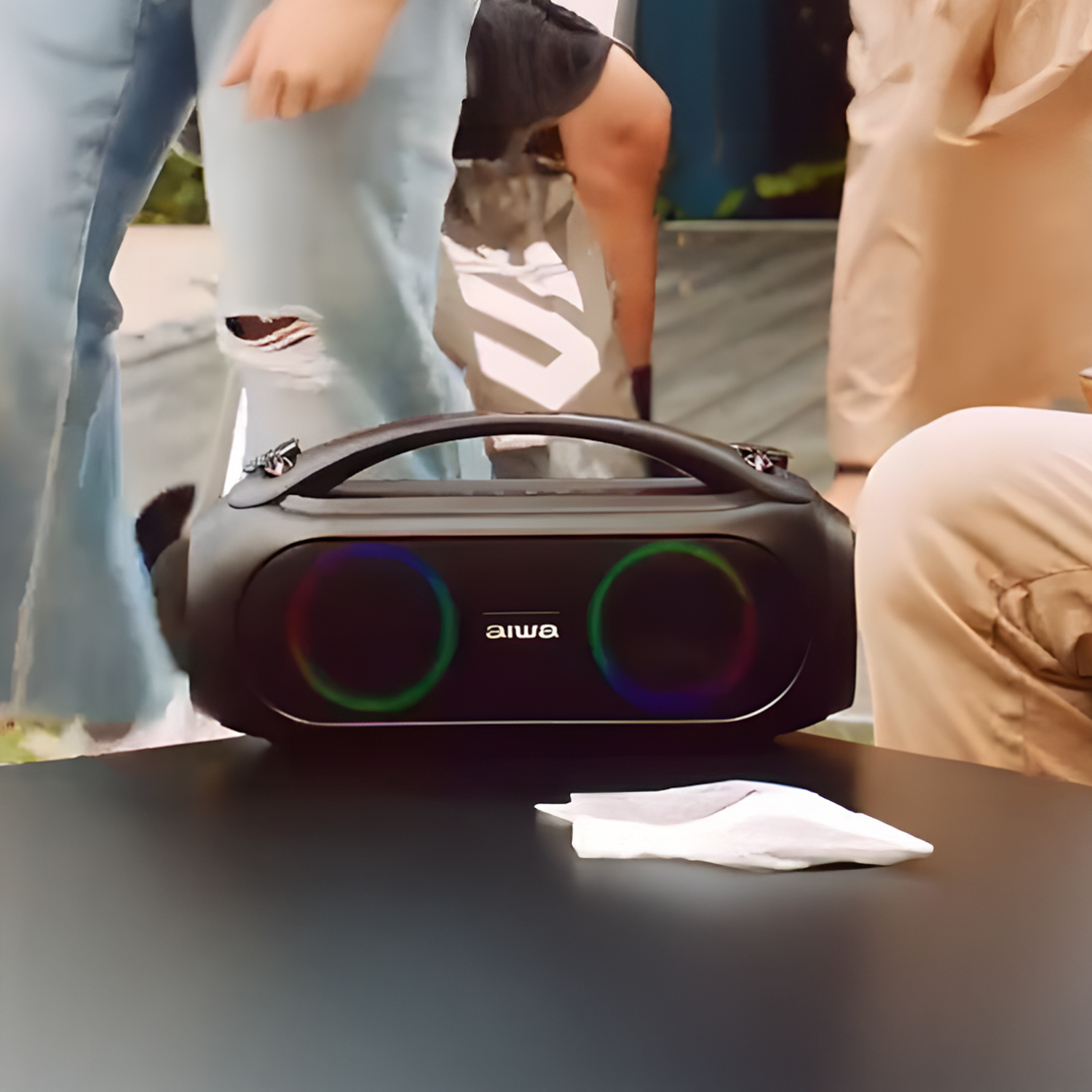 Caixa De Som Boombox Aiwa Aws-bbs-02-a Bluetooth Rgb Ipx5 Caixa De Som Boombox Aiwa Aws-bbs-02-a Bluetooth Rgb Ipx5